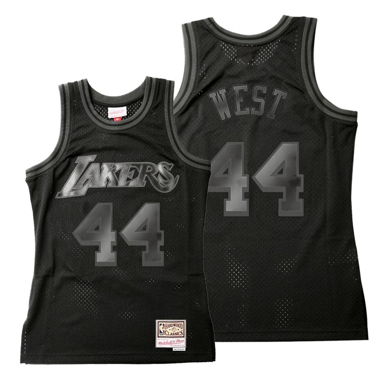 Men's Los Angeles Lakers Jerry West #44 NBA Throwback Tonal Hardwood Classics Black Basketball Jersey QOY4483BP